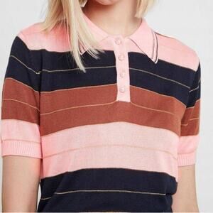 Anthropologie Striped Polo Sweater